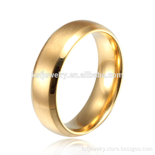 14k Yellow Gold Stainless Steel 6mm Comfort-Fit Wedding Band Wholesale